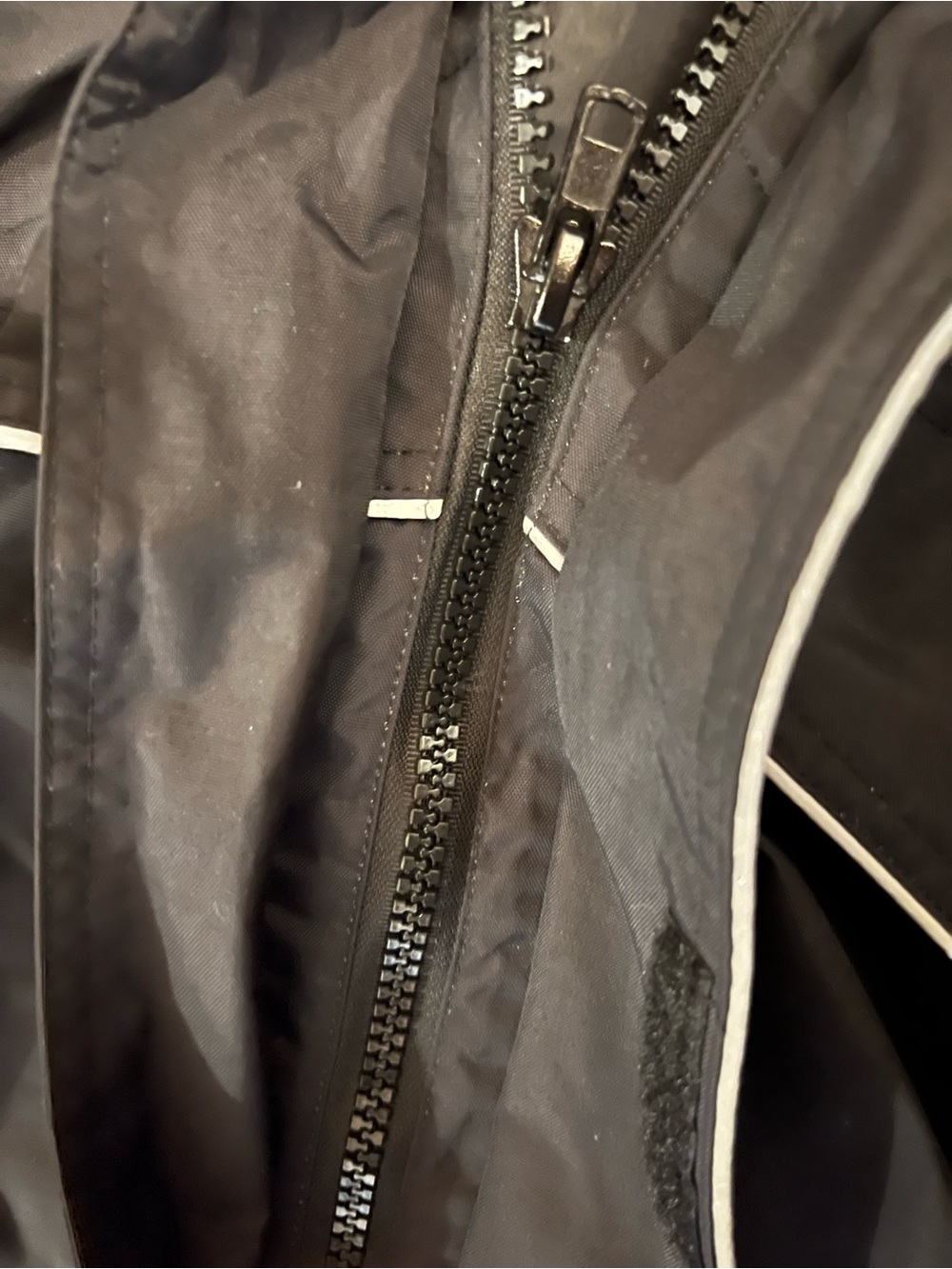 Men's Black Hooded Long Rain Jacket - Lightweight Waterproof Coat 2XL Reflective - Picture 6 of 7